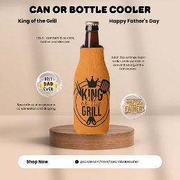 Botellas Rey de la Parrilla Enfriador de Lata o Botella