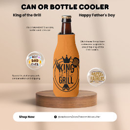 Botellas Rey de la Parrilla Enfriador de Lata o Botella