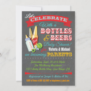 Botellas y Beer Baby Shower Invitaciones