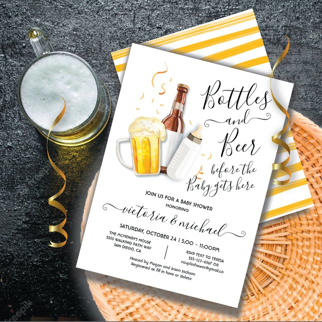 Botellas y cerveza Invitación a Baby Shower (Subido por el creador)