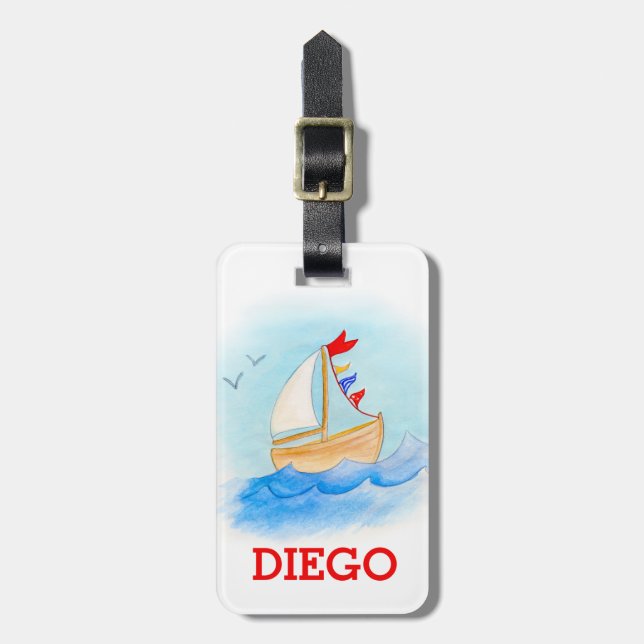 Botes acuáticos niños etiqueta de equipaje (Frente Vertical)