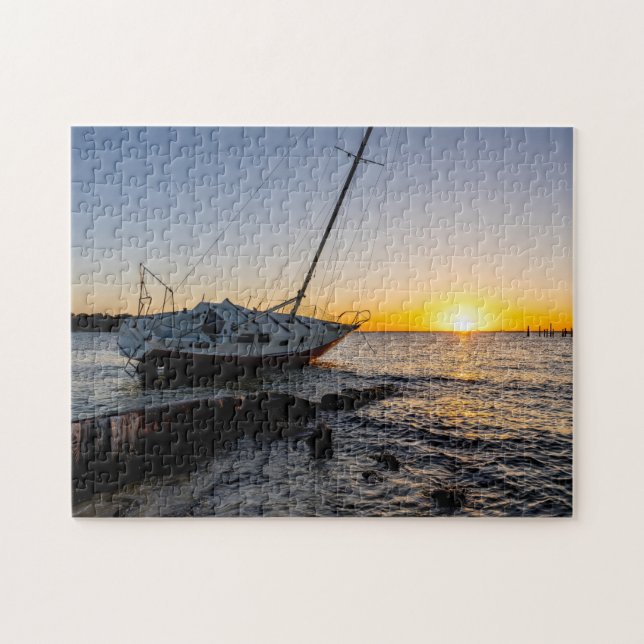 Botes De Agua De La Brisa Del Golfo Y Rompecabezas (Horizontal)
