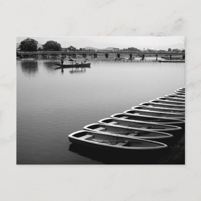 Botes de fila: Arashiyama, postal de Kyoto (Anverso)