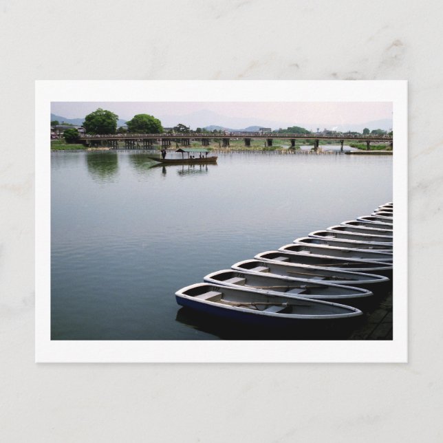 Botes de fila: Arashiyama, postal de Kyoto (Anverso)