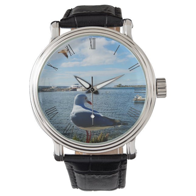 Botes de gaviota, reloj de pulsera para hombres (Anverso)