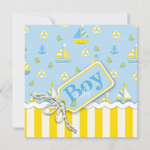 Botes náuticos invitaciones a la ducha para bebés