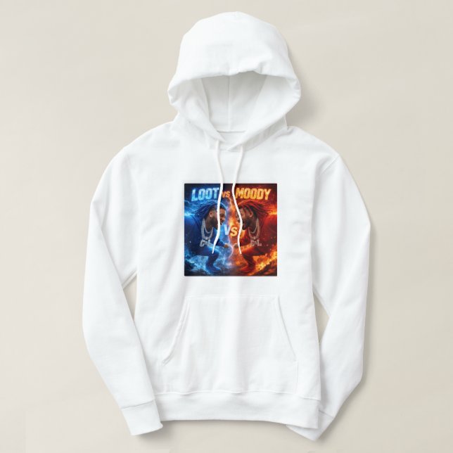 Botín Blanco Vs Sudadera Moody Para Hombres (Diseño del anverso)