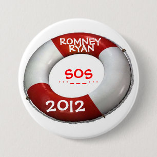 Botón 2012 de la salvación de Romney Ryan SOS