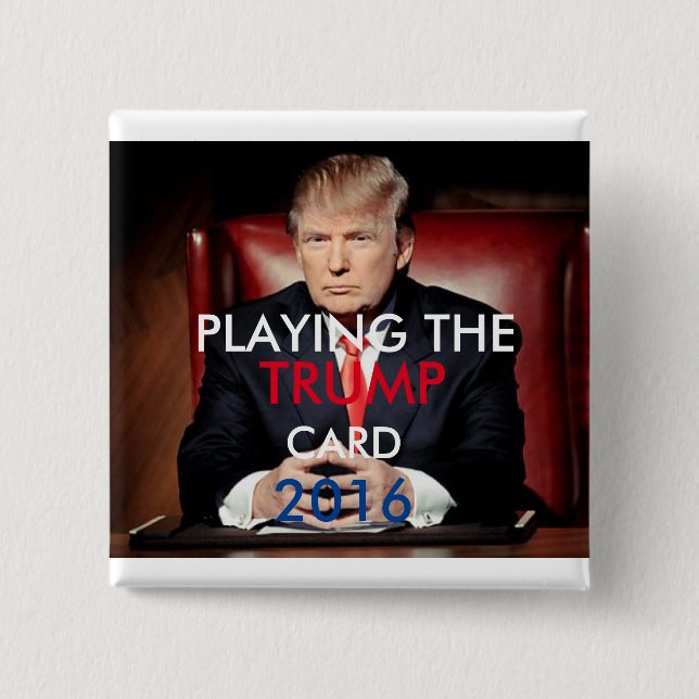 Botón 2016 de Donald Trump Pinback (cuadrado) (Anverso)