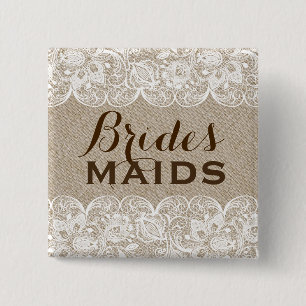 botón 2 de las Bridesmaids de Linaje Beige y Lace 