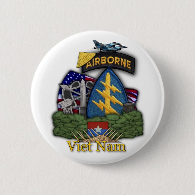Botón 5ª fuerza especial boinas verdes vietnam (Anverso)