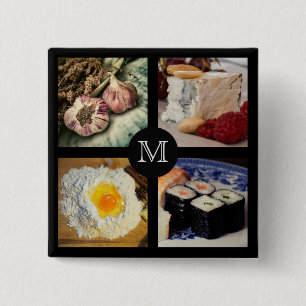 Botón 5 del monograma del personalizado alimentari