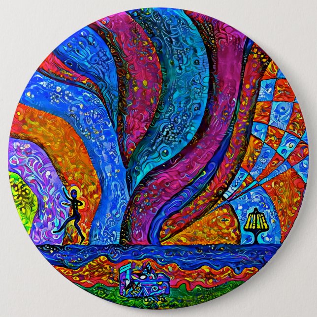 Botón 6" del arte del golf del disco (Anverso)