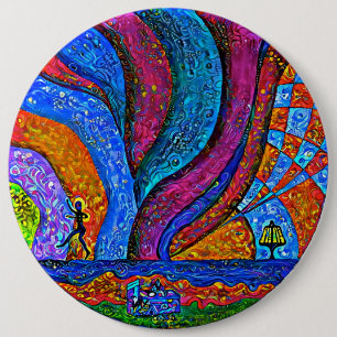 Botón 6" del arte del golf del disco