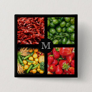 Botón 6 del monograma del personalizado alimentari