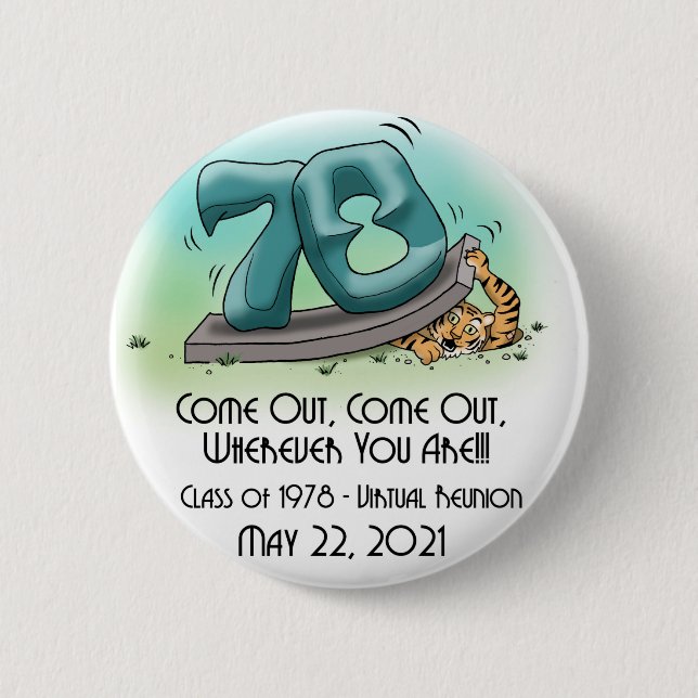Botón '78 43rd Reunion 'Out' 2" de Princeton (Anverso)