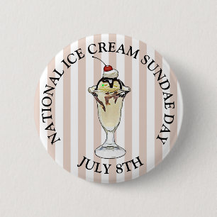 botón 8 de Julio del Día Nacional de la Crema de H