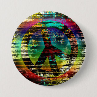 Botón abstracto de la paz del Grunge del arco iris