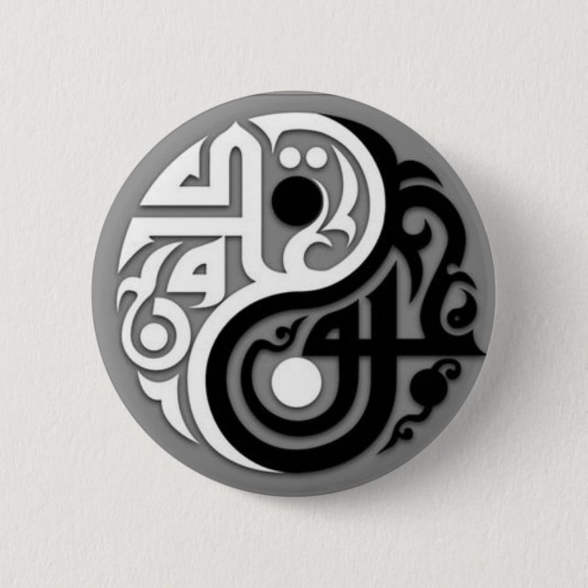 Botón abstracto del Pin de la mochila de Yang de (Anverso)