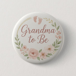 Botón Abuela Moderna Floral Pastel