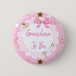 botón Abuela para ser rosa y estrellas de oro