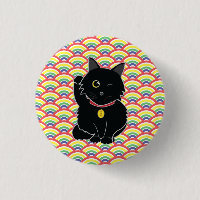 Botón afortunado de Zelda del gato negro