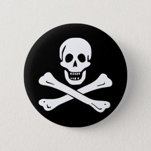 Botón alegre de la bandera de pirata de Rogelio