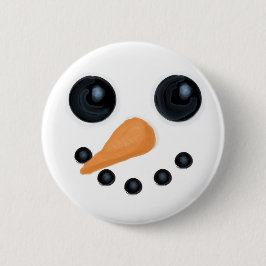 Botón alegre de la cara del muñeco de nieve