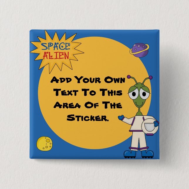 Botón Alien de espacio personalizado (Anverso)