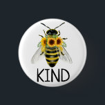 botón Amabilidad de los girasoles pintados de Bee<br><div class="desc">Acompáñenos con abejas pintadas y girasoles para animar y promover la amabilidad dondequiera que vayas.</div>