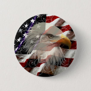 Botón American Eagle Flag