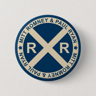 Botón americano de los cruces de Romney Ryan
