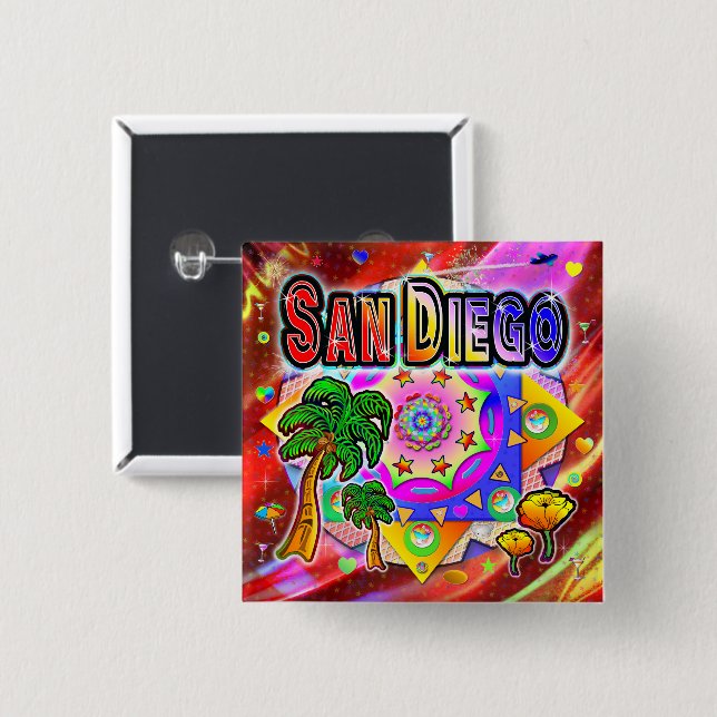 botón Amigos tropicales de San Diego (Anverso y reverso)