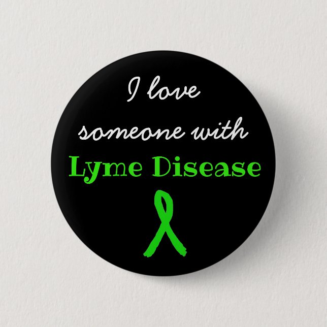Botón Amo a alguien con enfermedad de Lyme (Anverso)