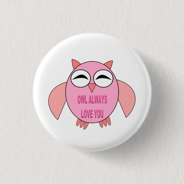 botón Amo lindo Mensaje Owl (Anverso)