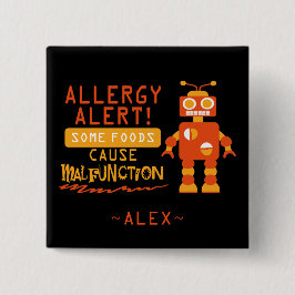 Botón anaranjado de la alarma de la alergia