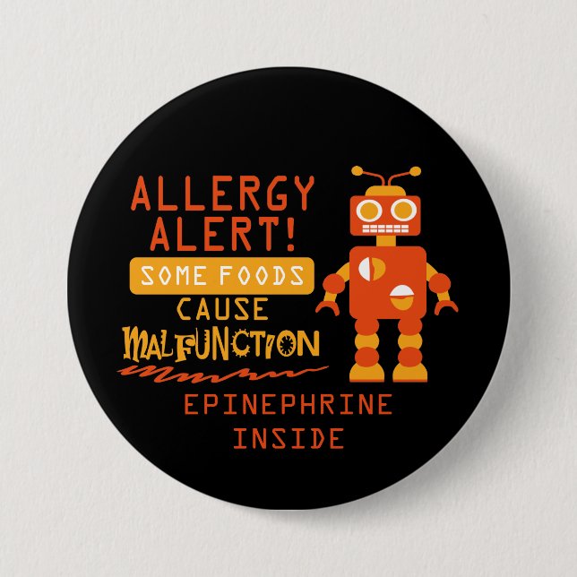 Botón anaranjado de la alarma de la alergia (Anverso)