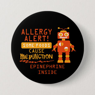 Botón anaranjado de la alarma de la alergia