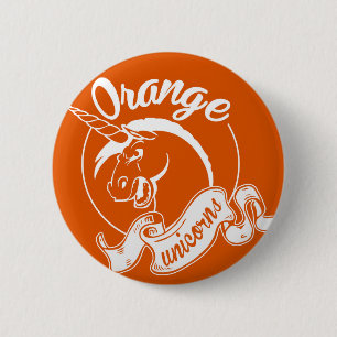 Botón anaranjado del equipo de los unicornios