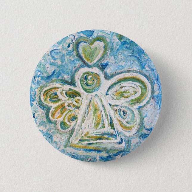 botón Ángel azul dorado (Anverso)