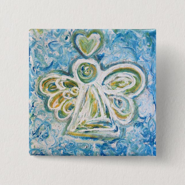 botón Ángel azul dorado (Anverso)