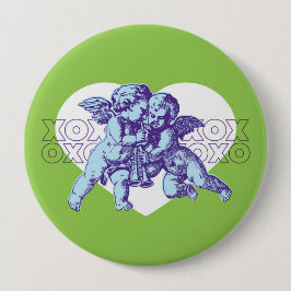 Botón Ángel Corazón Azul/Púrpura/Verde