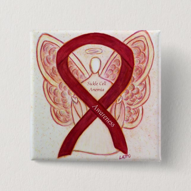 botón Ángel de la cinta anemia de células falcifor (Anverso)