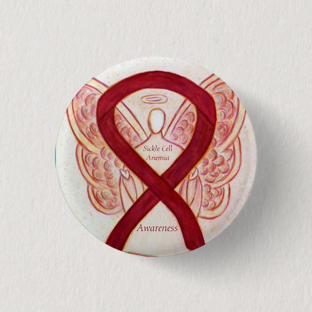 botón Ángel de la cinta anemia de células falcifor (Anverso)