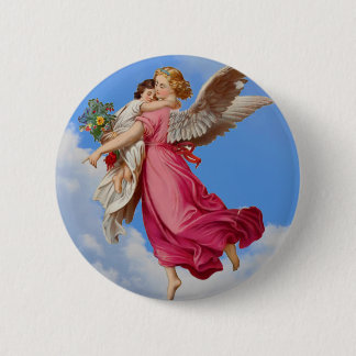 Botón Ángel de la guarda y niño