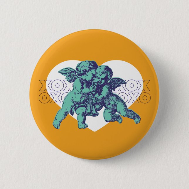 Botón Angel Heart Green/Naranja (Anverso)