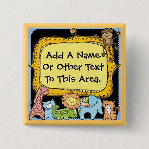 botón Animales del zoológico personalizado