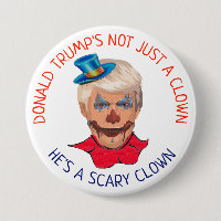 Botón anti de Donald Trump del payaso asustadizo