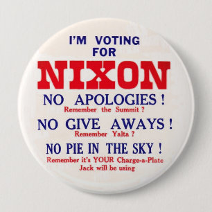 Botón Anti-JFK retro de Nixon