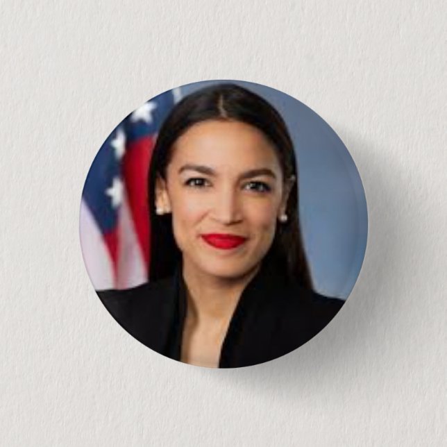 Botón AOC de Alexandria Ocasio Cortez (Anverso)